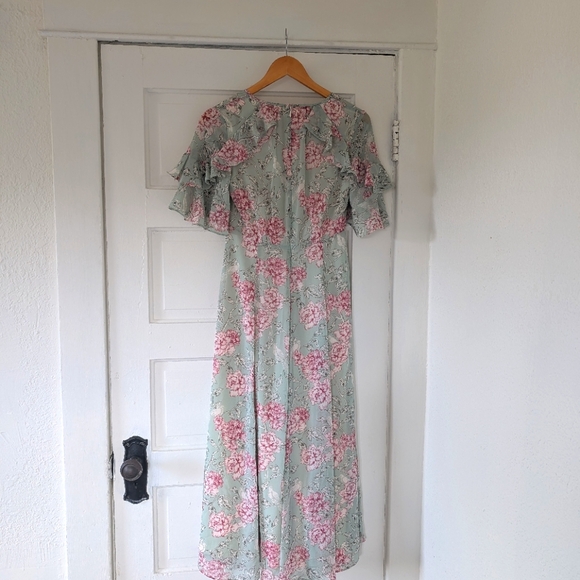 Gal Meets Glam Shelby Green Floral Maxi Dress Size 2 - Picture 3 of 10